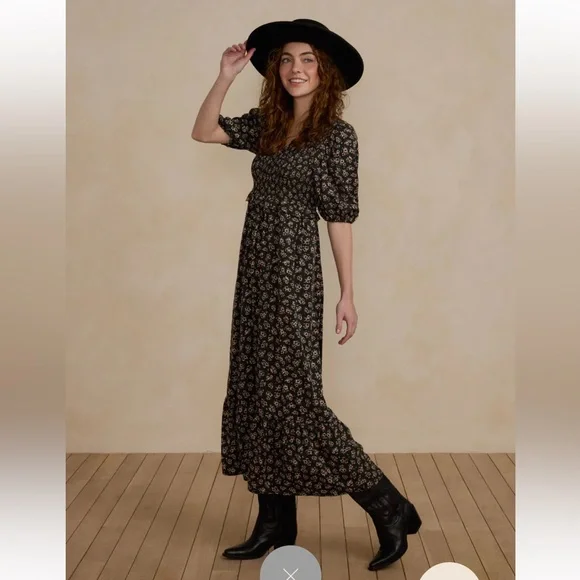 KATE DRESS | DARK FLORAL Rylee and Cru size L - Picture 2 of 2